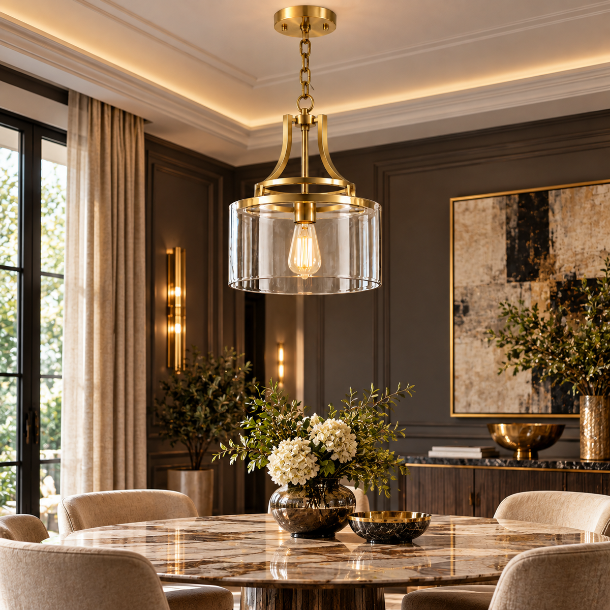 Brass LED Pendant Light
