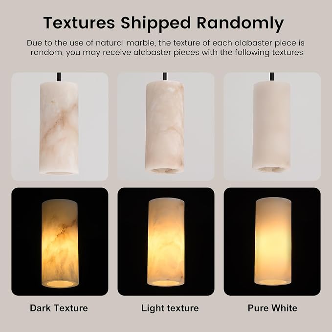 Black Alabaster Marble Pendant Light