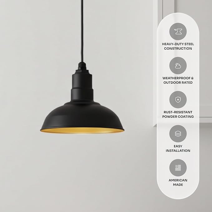 Cream & Brass Dome Pendant Light