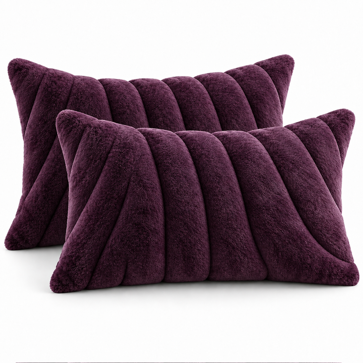 Purple Faux Fur Decorative Pillows
