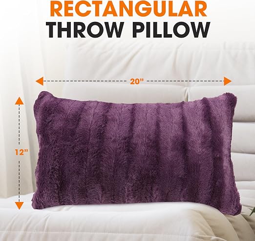 Purple Faux Fur Decorative Pillows