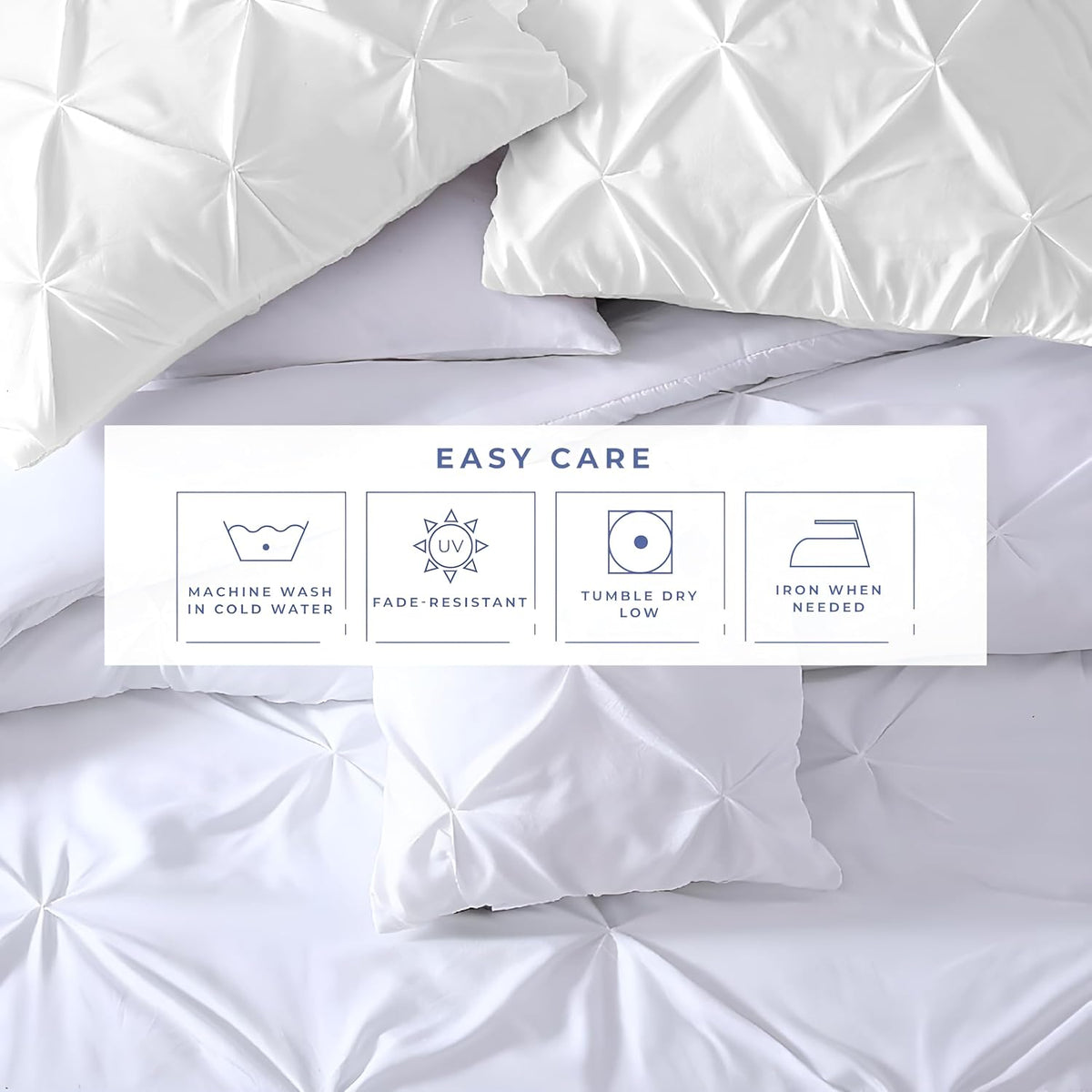 White Egyptian Cotton Pinch Pleated Pillows covers