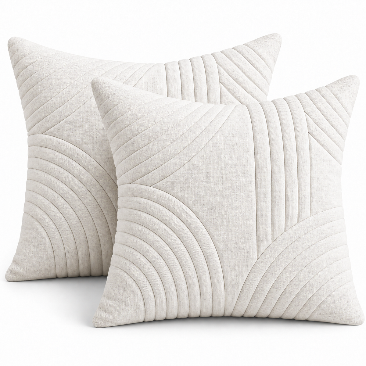 White Egyptian Cotton Pinch Pleated Pillows covers