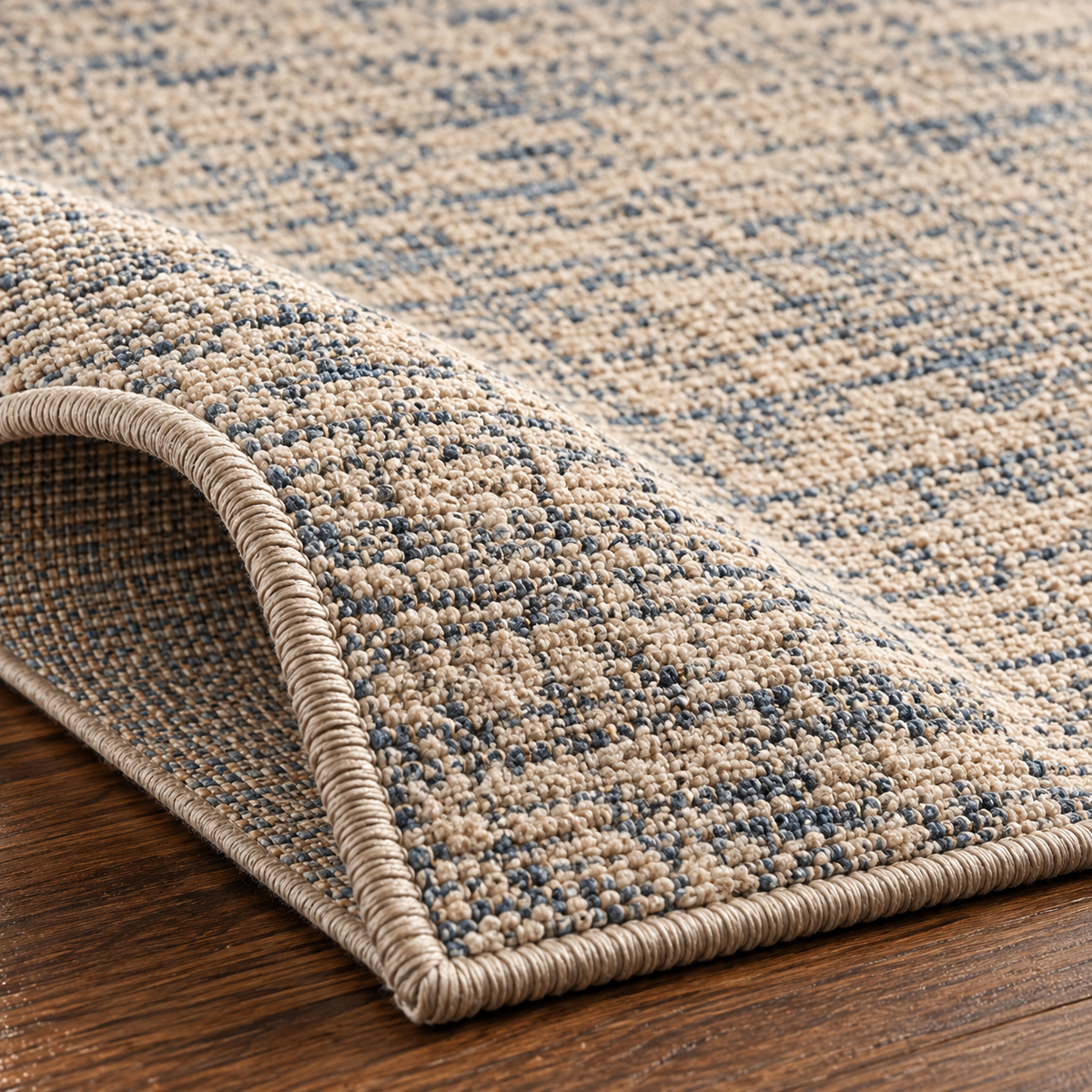 Blue Charcoal Abstract Wool Rug