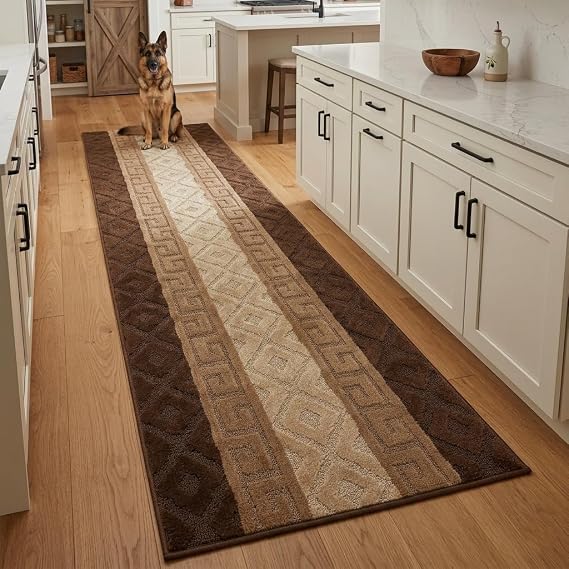 Brown Slip-Resistant Runner Rug