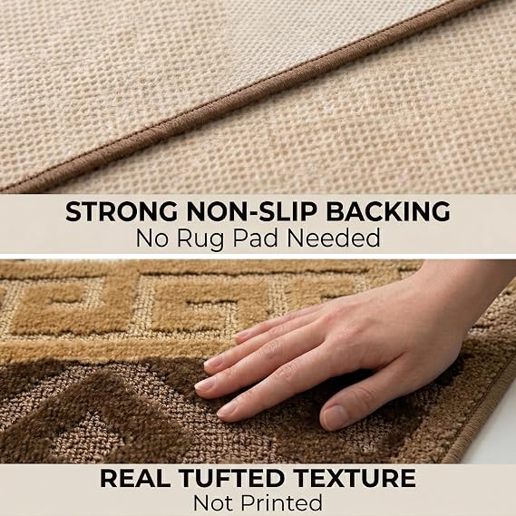 Brown Slip-Resistant Runner Rug