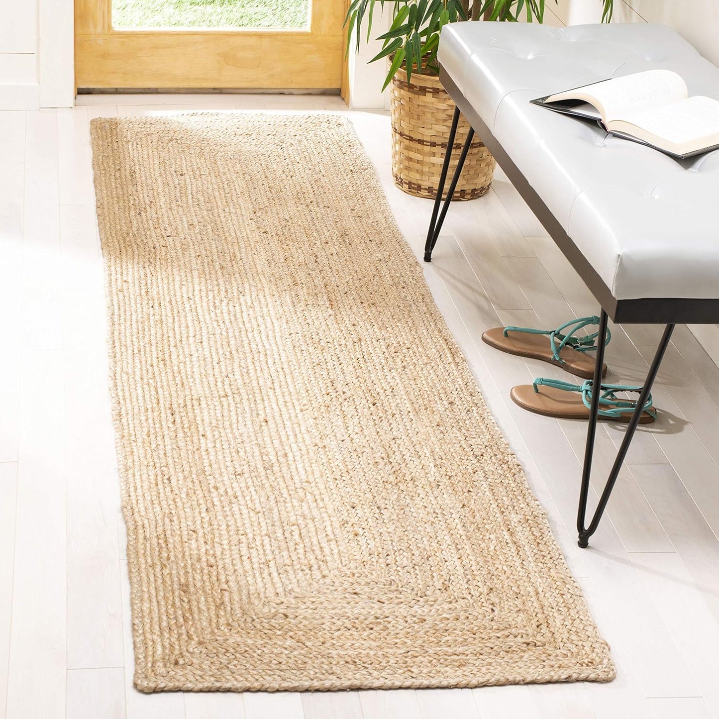 Natural Brown Jute Runner Rug