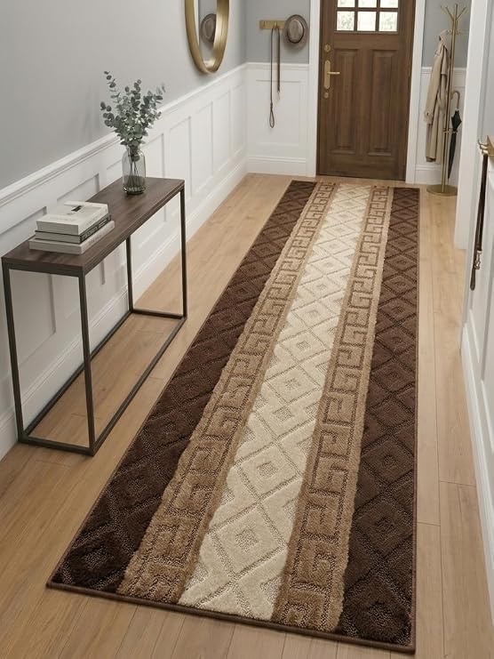 Brown Slip-Resistant Runner Rug