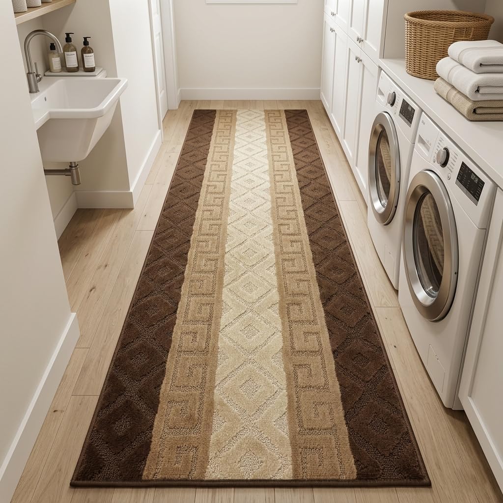 Brown Slip-Resistant Runner Rug