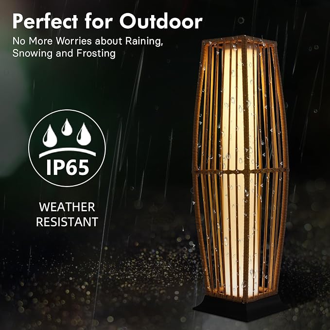 Solar Wicker Floor Lamps